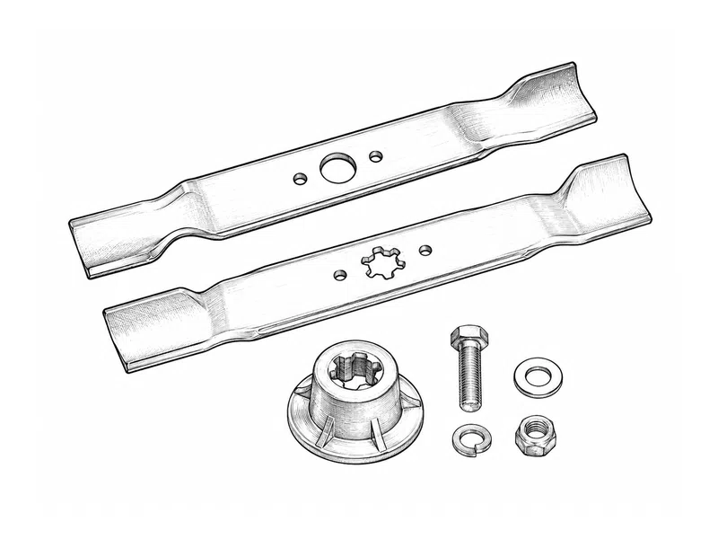 Technische Illustration zum Themenbereich Messer / Mähwerk
