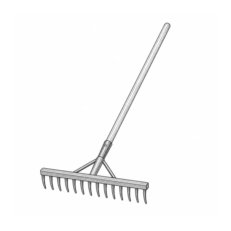 Technische Strichzeichnung zum Bauteiltyp: Rechen DR-M 35 Wolf- Garten multi-star Art. 71AAA028650