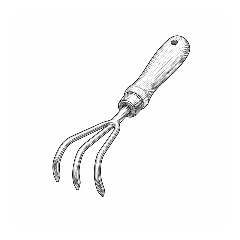 Technische Strichzeichnung zum Bauteiltyp: Handgrubber KA-2K WOLF-Garten Art. 2714000