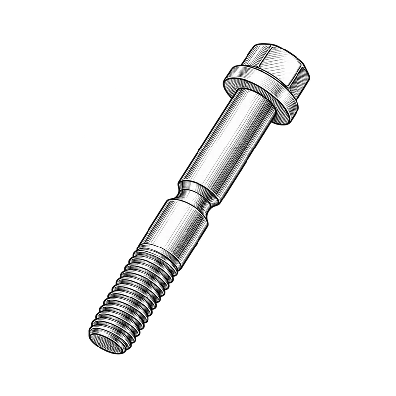 Technische Strichzeichnung zum Bauteiltyp: Scherbolzen 611 (6,2x38 Art. 738-04124A