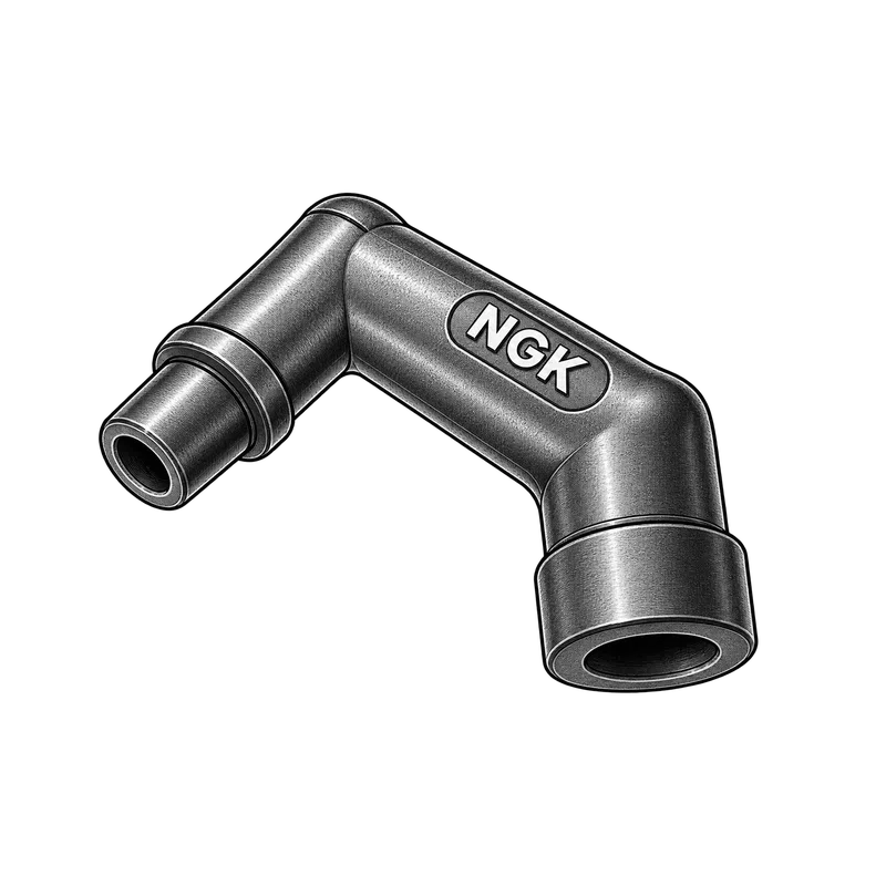 Technische Strichzeichnung zum Bauteiltyp: Zündkerzenstecker für 5mm Zündkabel